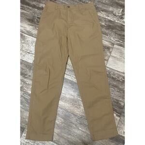 Eddie Bauer Pants Mens 32x32 Tan Ripstop Canvas Flex Waist Lightweight Hiking